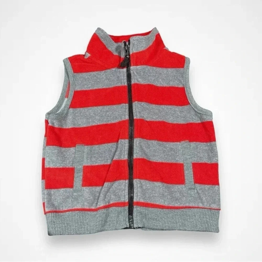 4/$20 Carter’s Red Striped  Fleece Vest